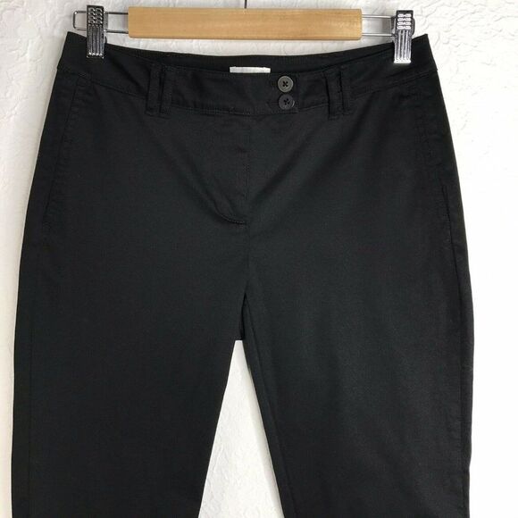 J. Jill Live in Chino Black Pants Button Bottom Detail Size 2 - Picture 2 of 12